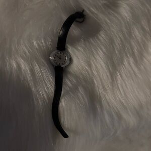 Elegant Black Leather Women's Watch vintage